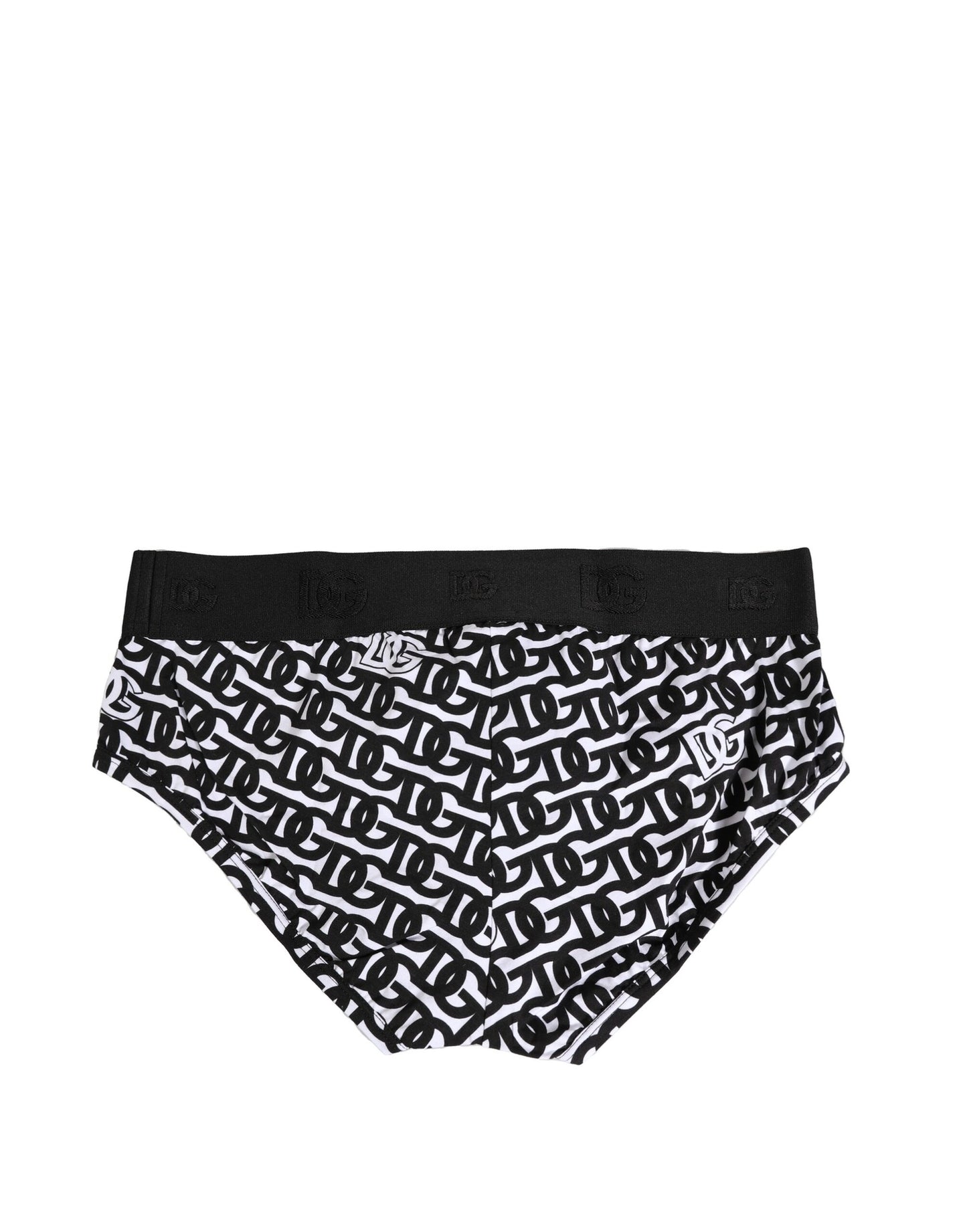 Dolce & Gabbana Black White Cotton Logo Print Brief Underwear
