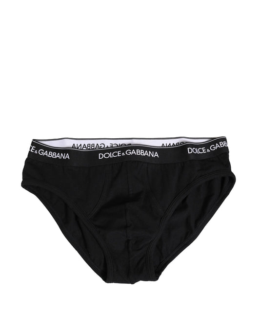 Dolce & Gabbana Black Cotton Stretch Regular Brief Underwear