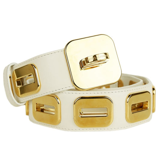 Dolce & Gabbana White Calfskin Women's Belt