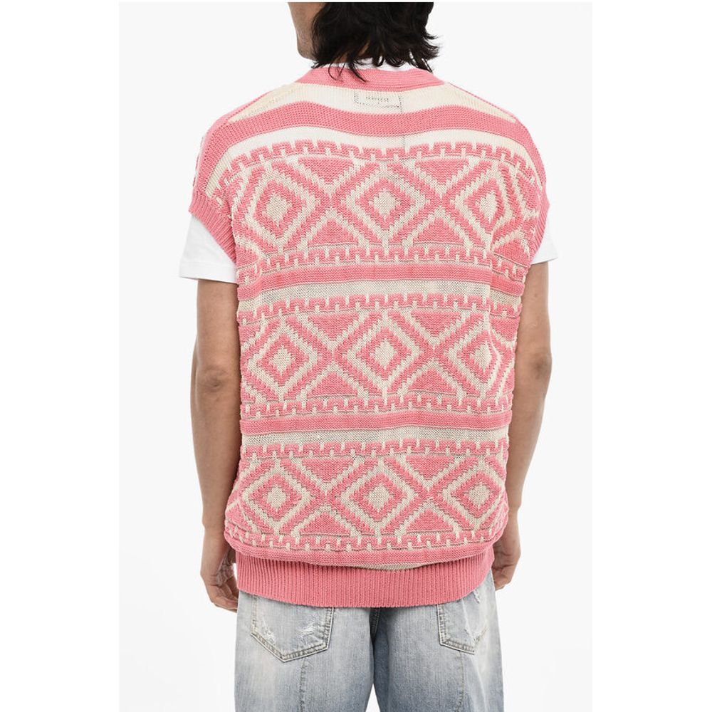 Dsquared² V-neck Two-Tone Sleeveless Cardigan