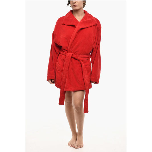Dsquared² Cotton Terry Beach Bathrobe With Embroidery