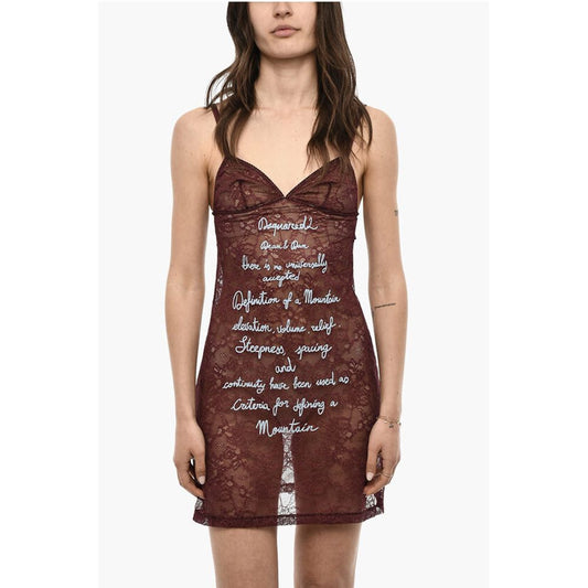 Dsquared² UNDERWEAR Embroidered Lace Slip Dress