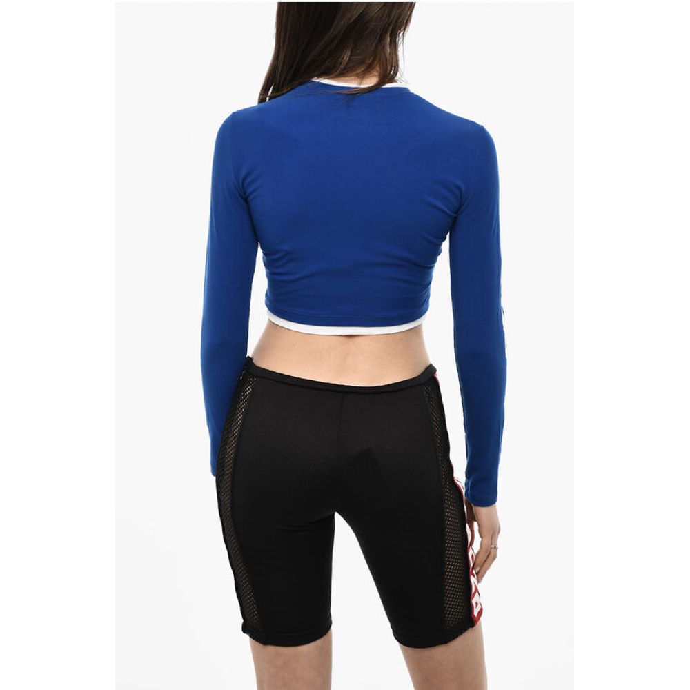 Dsquared² UNDREWEAR Long Sleeved Cropped Pajama Top With Logo Print