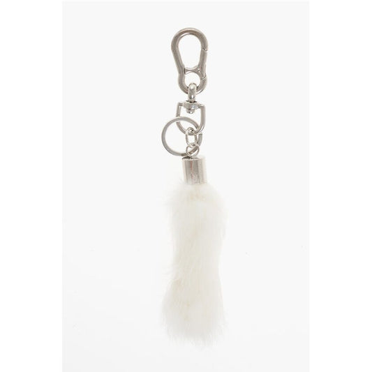 Dsquared² Metal Keyring with Real Fur Pendant