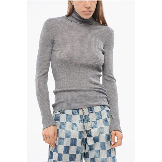 Dsquared² Ribbed Wool Turtleneck Sweater