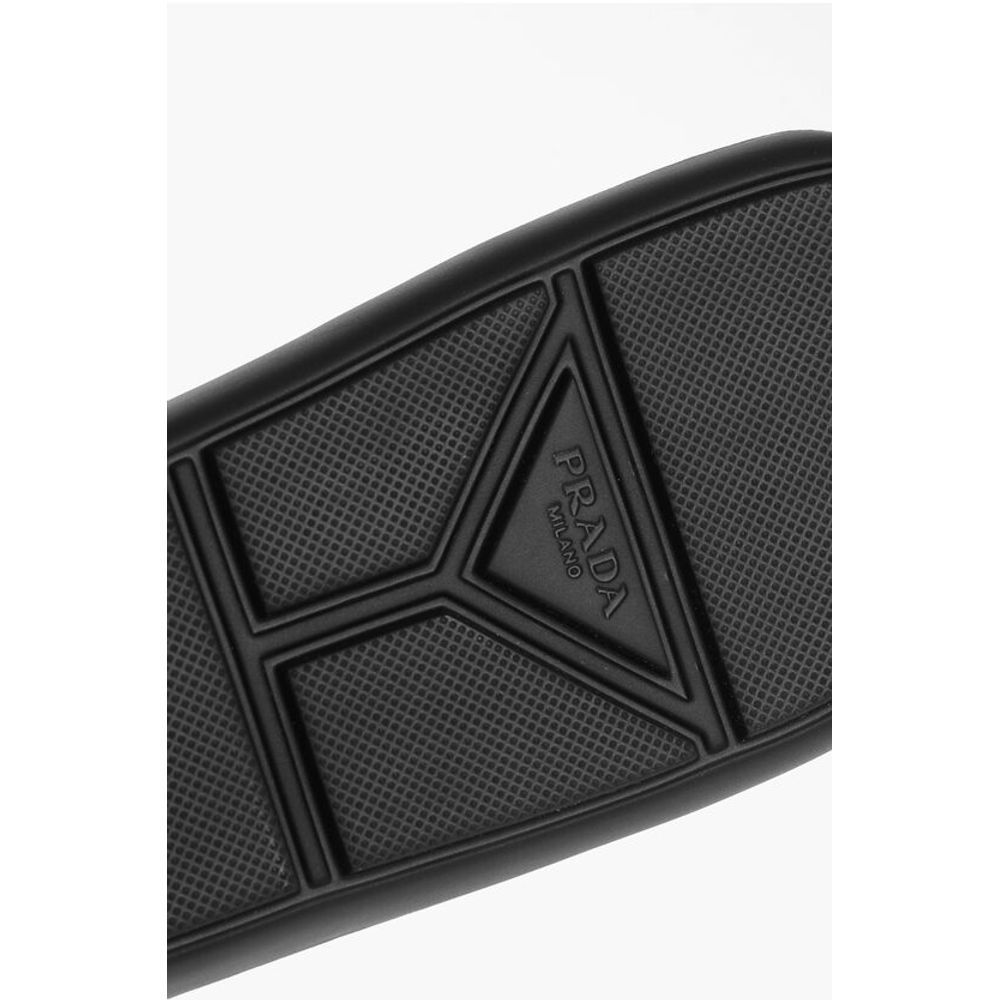 Prada Leather Sliders with Double Buckle