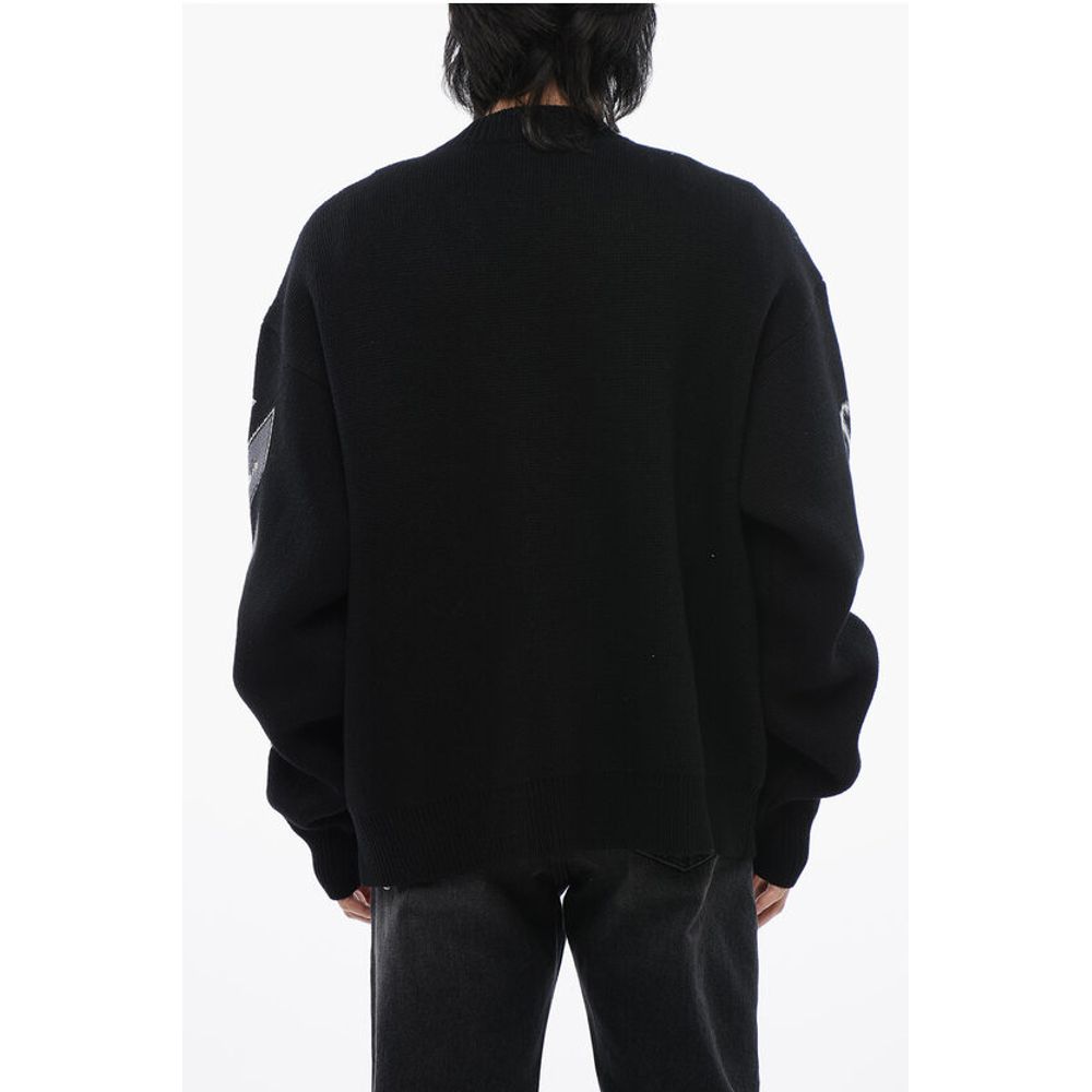 Off-White Wool Blend VARSITY Cardigan