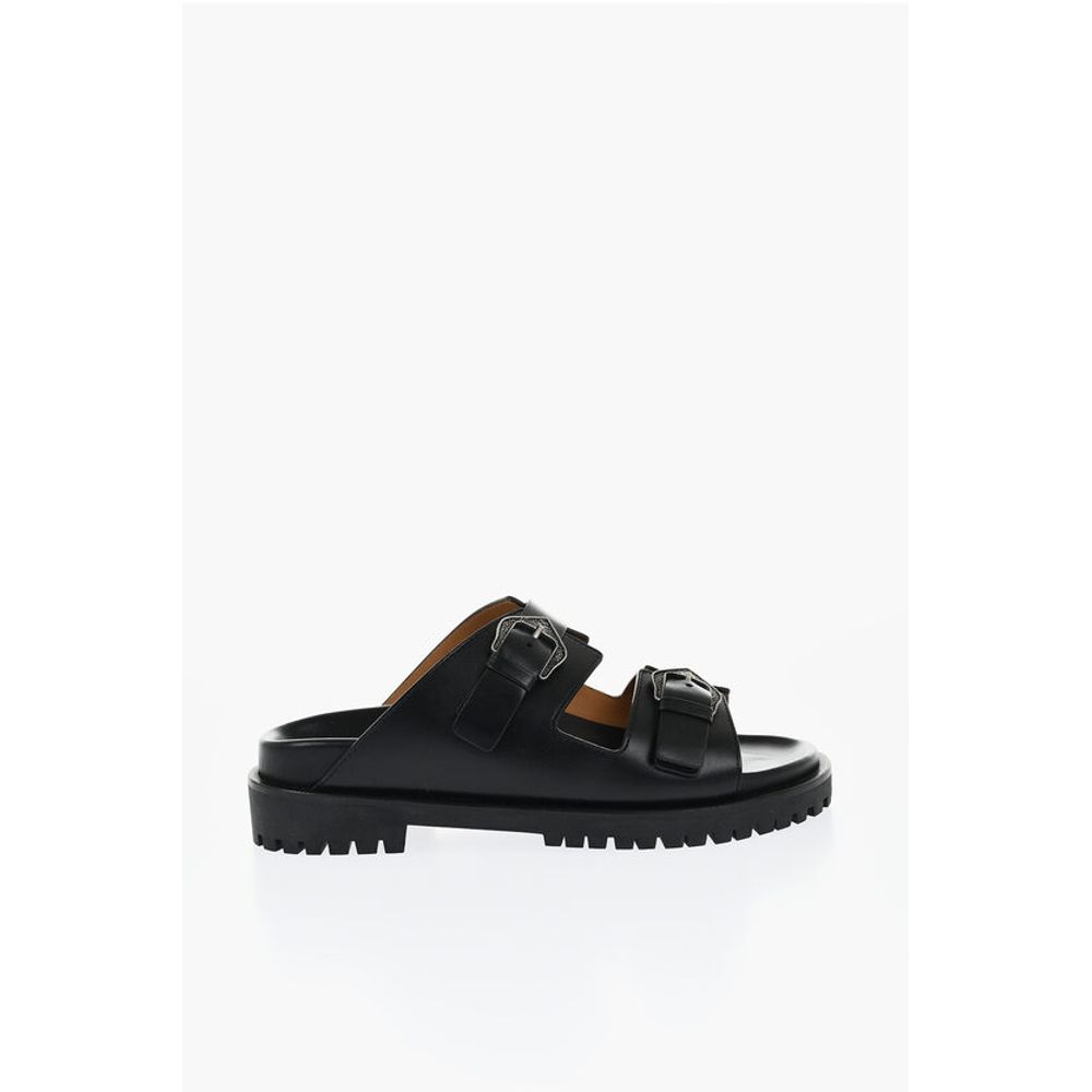 Off-White Leather BULK ARROW Sandals With Buckles