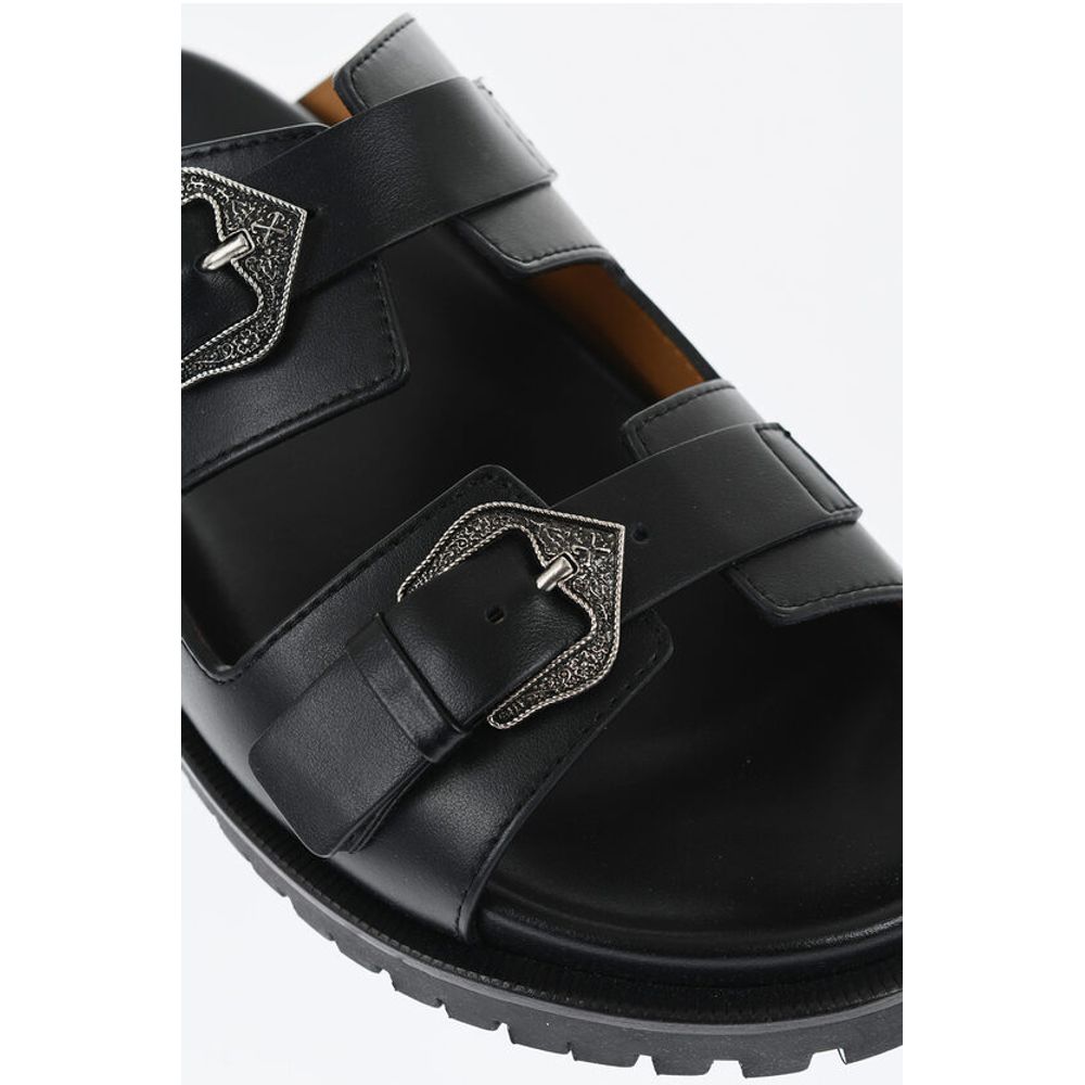 Off-White Leather BULK ARROW Sandals With Buckles