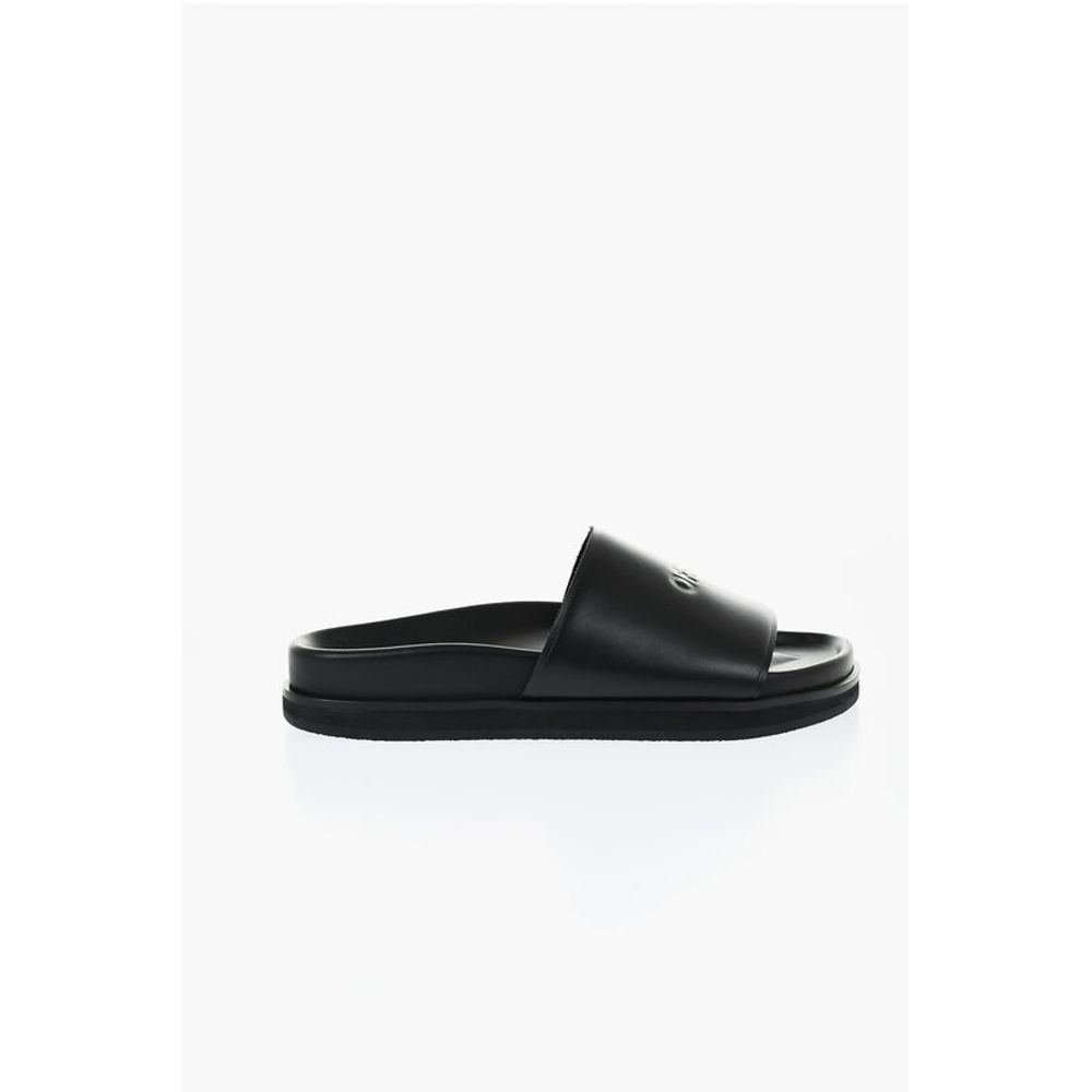 Off-White Leather CLOUD OFF STAMP Slides