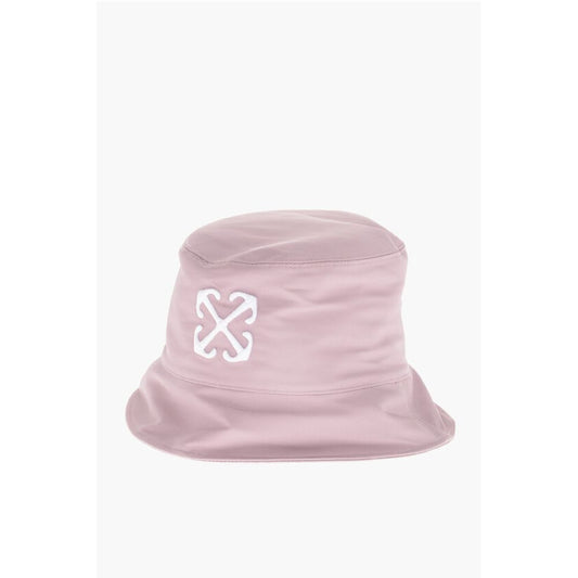 Off-White Solid Color Bucket Hat with Embossed Logo