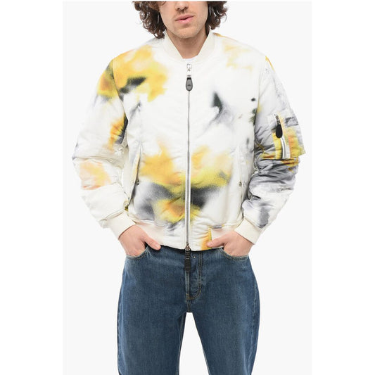 Alexander McQueen Front Zipped BLURRED Padded Bomber Jacket