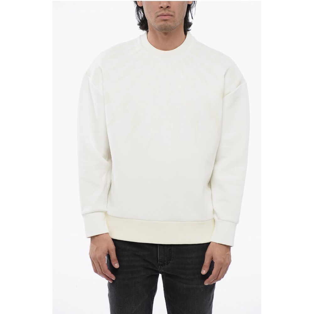 Neil Barrett Cotton Neoprene FAIRISLE THUNDERBOLT Easy Fit Sweatshirt