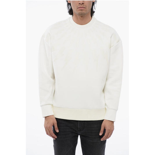 Neil Barrett Cotton Neoprene FAIRISLE THUNDERBOLT Easy Fit Sweatshirt