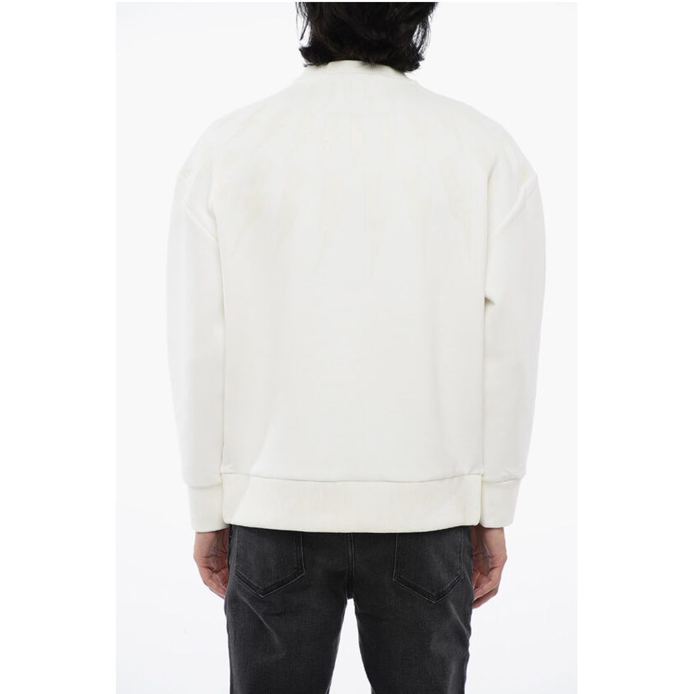 Neil Barrett Cotton Neoprene FAIRISLE THUNDERBOLT Easy Fit Sweatshirt
