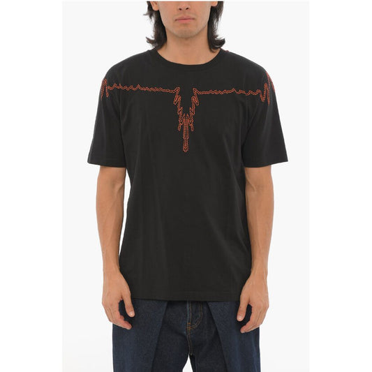 Marcelo Burlon Cotton Crew-neck T-shirt with Contrast Print